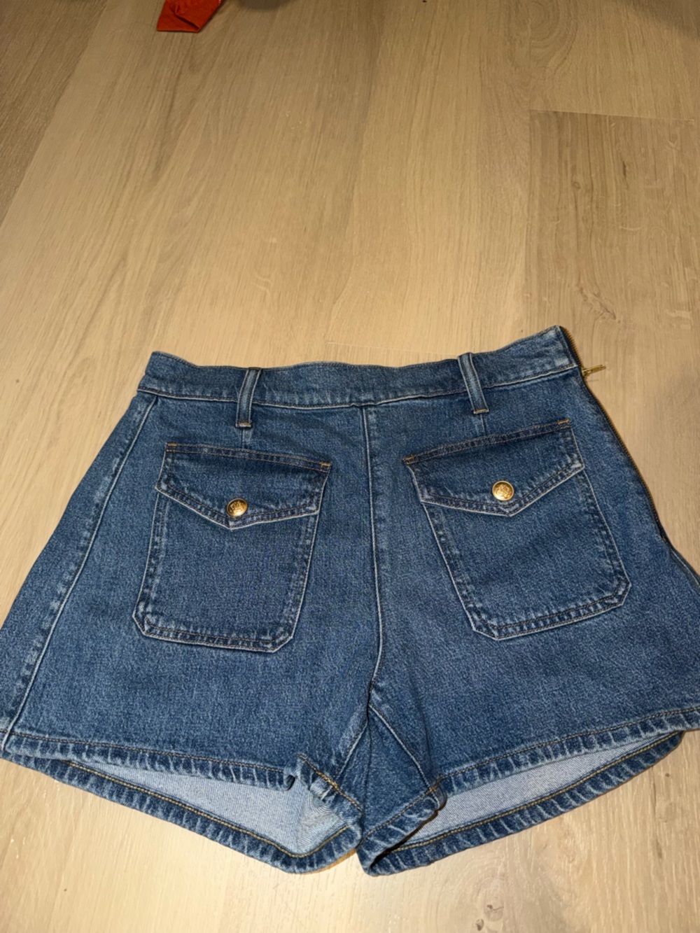 J. Crew Dark Blue High-Rise Jeans with Front Patch Pockets